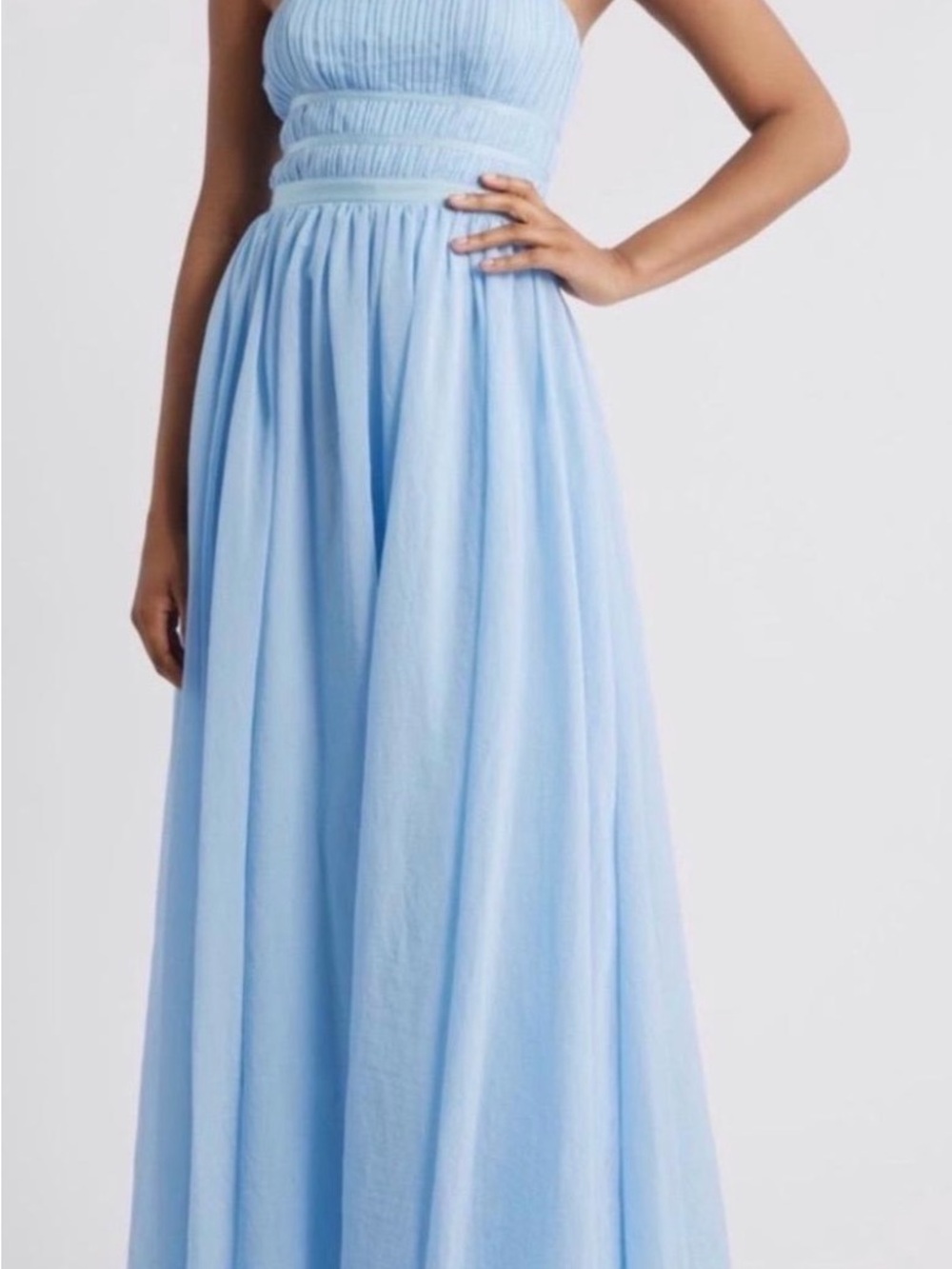 Lulu's Light Blue Strapless Maxi Dress